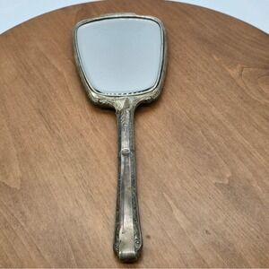 Antique 925 Sterling Silver Handheld Vanity Mirror 8.7oz